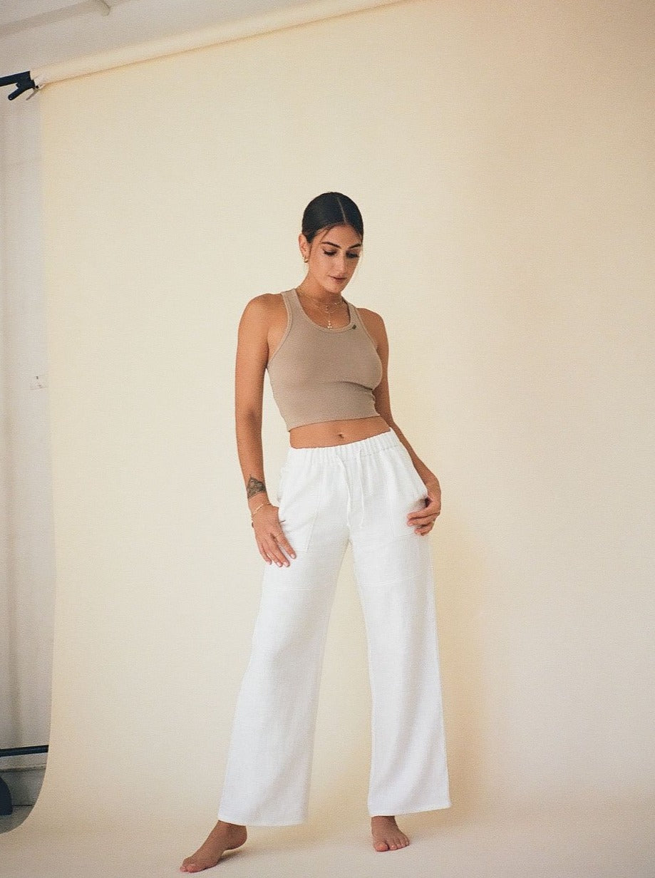 Ivory hot sale linen pants